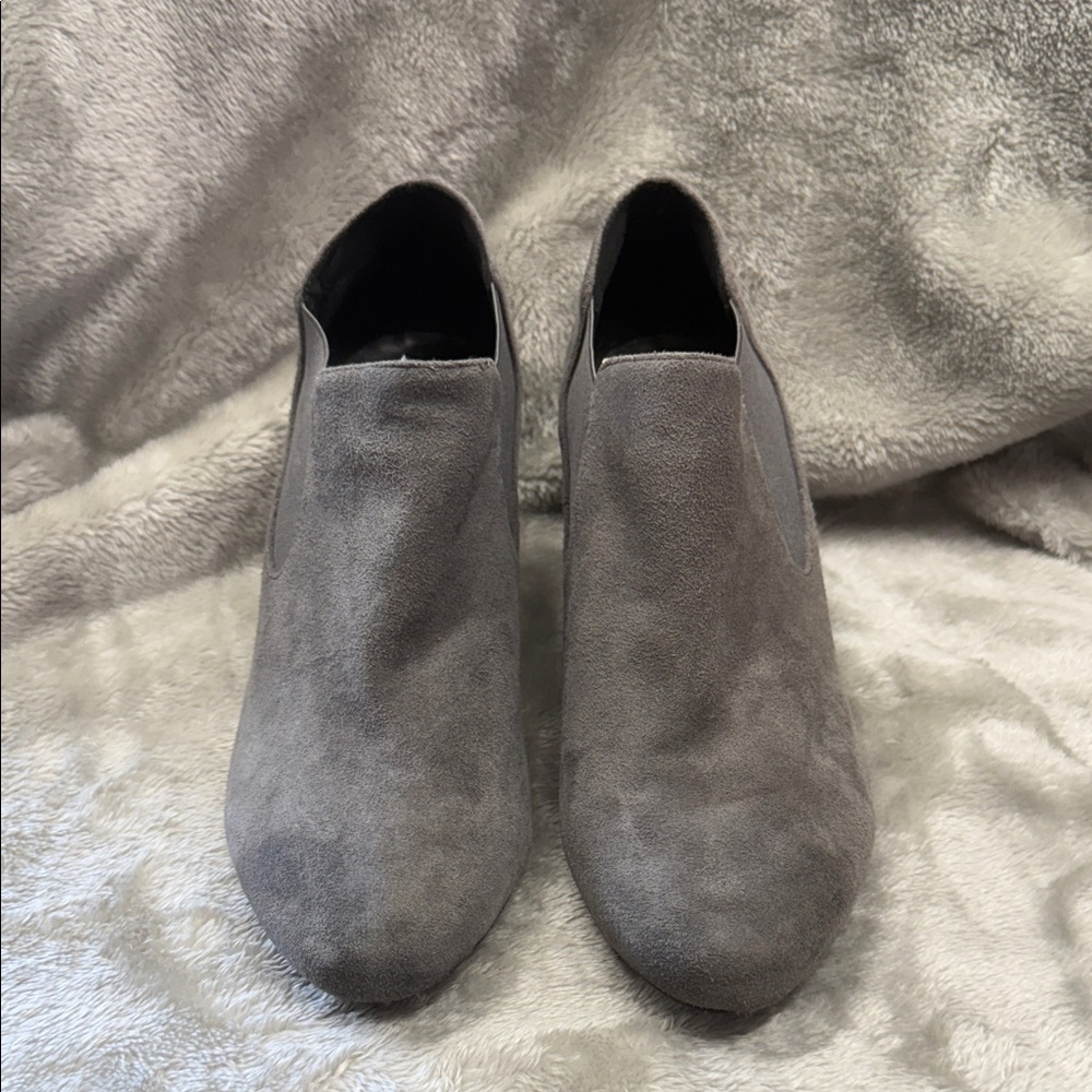 Van Eli  Gray Suede Ankle Booties